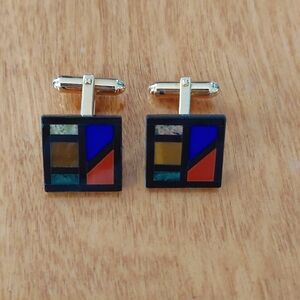 Vintage Hayward gemstone mosaic cufflinks